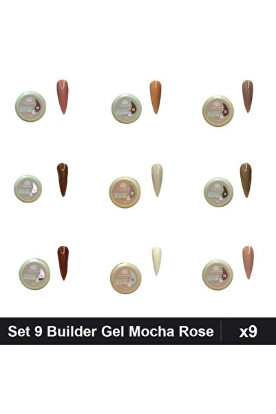 global fashion Set 9 Mocha Rose Builder Gel 15g - Nr.01-10 Constructie