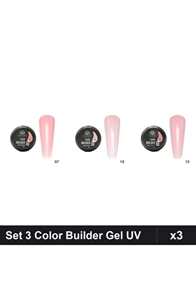 global fashion Set 3 Color Builder Gel UV 15g - Nr.07, Nr.13, Nr.12