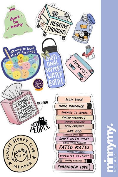 Minnymy Hot Girl Healing Era Collection Sticker, Çıkartma, Ajanda, Günlük, Pl...
