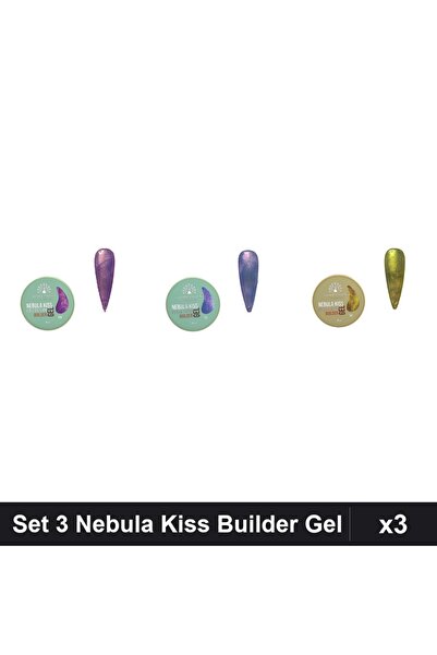 global fashion Set 3 Nebula Kiss Builder Gel 15g - Nr.08, Nr.13, Nr.14