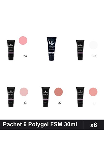 FSM Set 6 Polygel 30ml - Nr.24, Nr.23, Nr.02, Nr.12, Nr.27, Nr.11 - Constructie