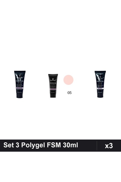 FSM Set 3 Polygel 30ml - Nr.22, Nr.05, Nr.14 - Constructie Unghii