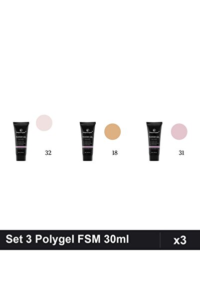 FSM Set 3 Polygel 30ml - Nr.32, Nr.18, Nr.31 - Constructie Unghii