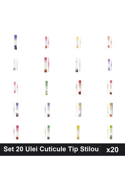 NAİLS Set 20 Ulei Cuticule Tip Stilou - Blueberries, Strawberry, Lemon, Orang...