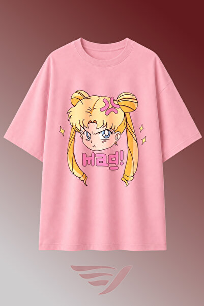 Velostra Unisex Sailor Moon Anime Printed Oversize Crew Neck Cotton Comfortab...