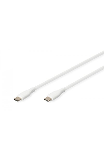 Digitus Cablu USB 2.0 Tip C - C din silicon, standard, 0,5m, alb