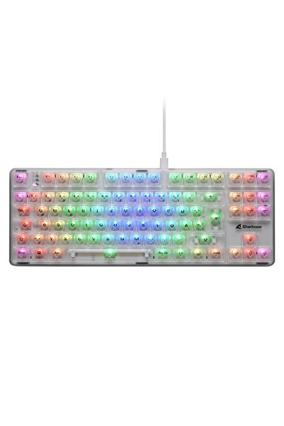 SHARKOON Gaming Tastatur Crystal Shark wei√ü DE