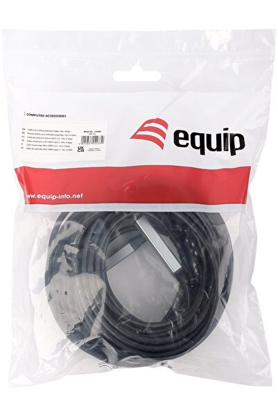 EQUIP Kabel USB-C3.2->C Gen1 Akt.Erweit.St/Bu 15.00m schwarz