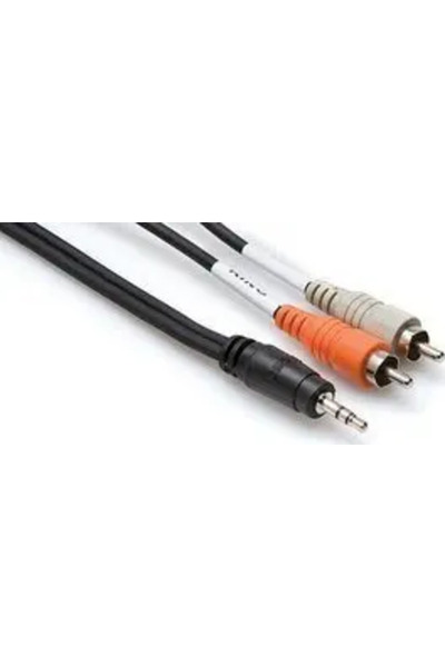 HOSA Cablu Jack 3.5mm - RCA (Cinch) x2 3m negru (CMR-210)