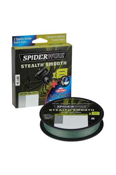 Generic Brand 8 Braid & Fluorocarbon Duo Spool System 150 & 50m Moss Green/Cl...