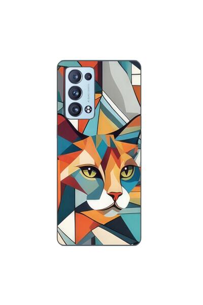 OEM Husa compatibila cu Oppo Reno6 Pro 5G Silicon Gel Tpu Model Cubic Cat Art