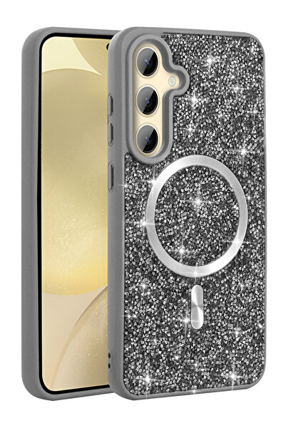 Rivor Galaxy S26 Plus Uyumlu Kılıf Kamera Çıkıntılı Pırlanta Tasarımlı Magsaf...