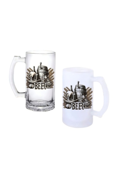 Ghostbastır Beer Blend Beer Glass with Handle, Frosted or Transparent Options...