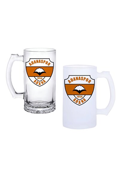 Ghostbastır Adanaspor Beer Glass with Handle, Available in Frosted or Transpa...