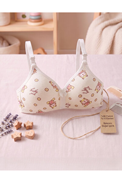 Lavint Homewear Sutien de antrenament pentru fete din bumbac, fără balene, cu...