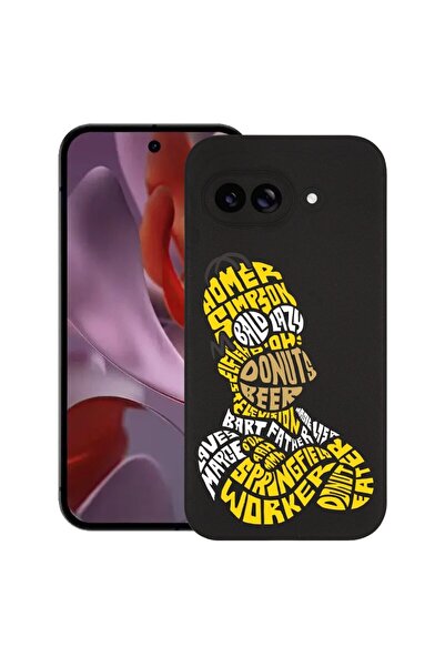 bestcase Калъф за Google Pixel 9a, Калиграфия Хоумър Симпсън, Тънък силиконов...
