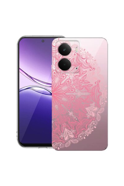 bestcase ¬Æ Husa pentru Realme P3 cu Design Lace Pink, Clear Slim Silicon, An...