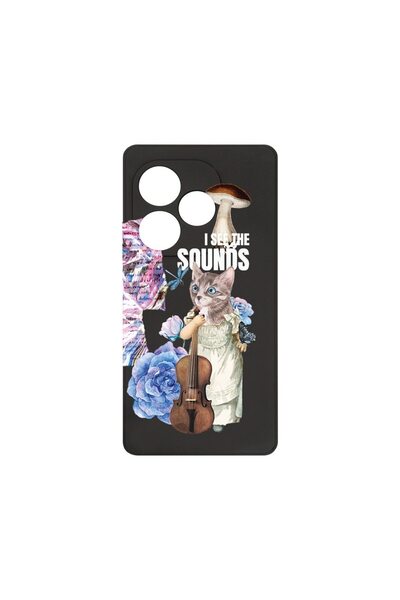 bestcase Премиум силиконов калъф, съвместим с Realme GT 6, I See The Sounds, ...