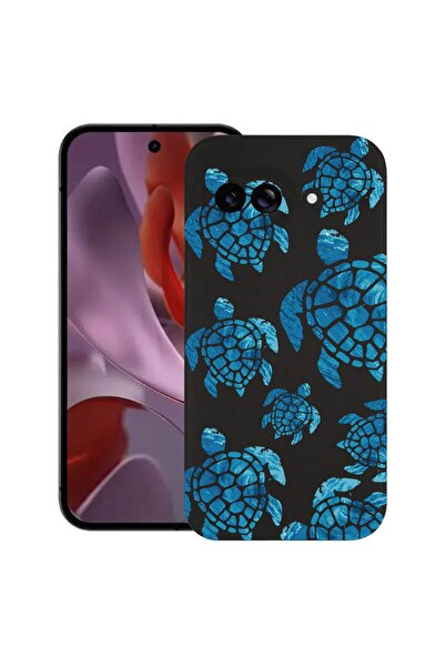bestcase Ултра тънък TPU калъф, съвместим с Google Pixel 9a, Летни костенурки...