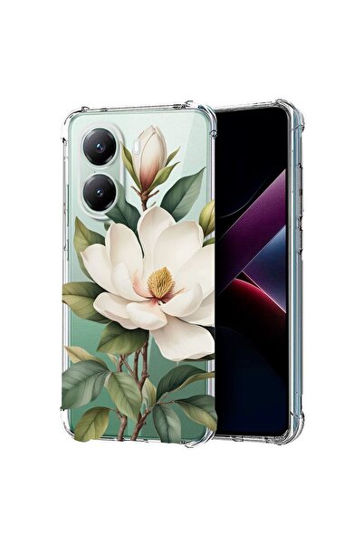 bestcase ¬Æ Husa Anti Shock Compatibila cu Poco X7 Pro 5G, Floral - White Mag...