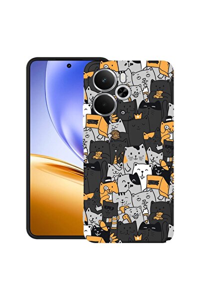 bestcase ¬Æ Husa TPU Ultra Slim Compatibil cu Realme 14 5G, cu Design Cat Pat...