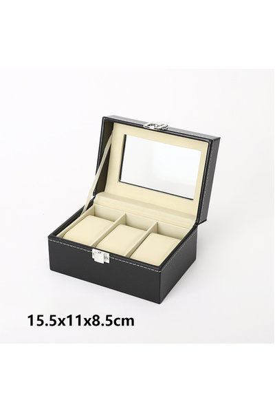 Choice 3 slot PU Leather Watch Organizer Box Watch Display Case Watch Travel ...