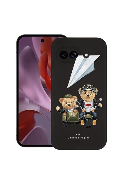 bestcase Калъф за Google Pixel 9a, Teddy On The Road, Тънък силиконов 0.8ММ, ...