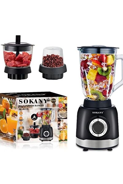 SOKANY 3-in-1 1000W Blender Juicer Grinder Chopper 1.5L Stainless Steel Blade...