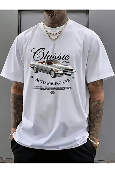 SAUDI RACE F1 CAR Men and Women's 100% Cotton T-Shirt - Oversized Crew Neck S...