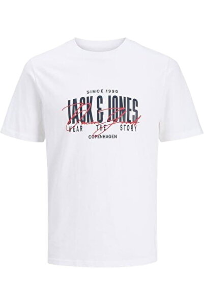 Jack & Jones Tricou JACK &JONES Aero cu guler rotund - 12298488-Alb strălucitor