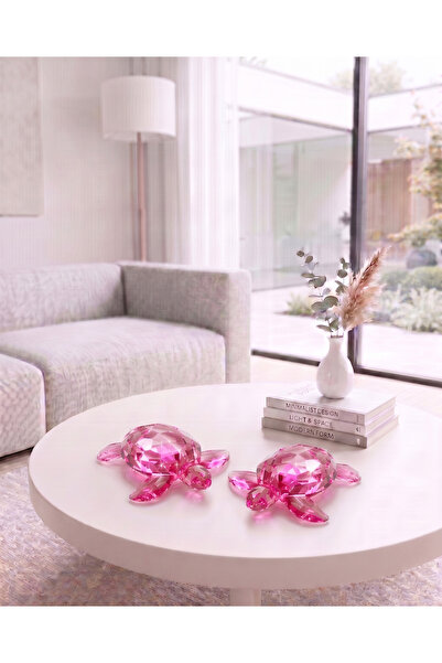 LUCES DESİGN 2'li Lüks Kristal Kaplumbağa Set Şans ve Bereket Sembolü -Dekora...