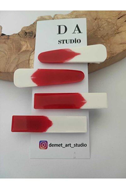 Demet Art Studio Reçineye Hayat Veriyoruz مشبك شعر من الفولاذ الملون بالإيبوك...