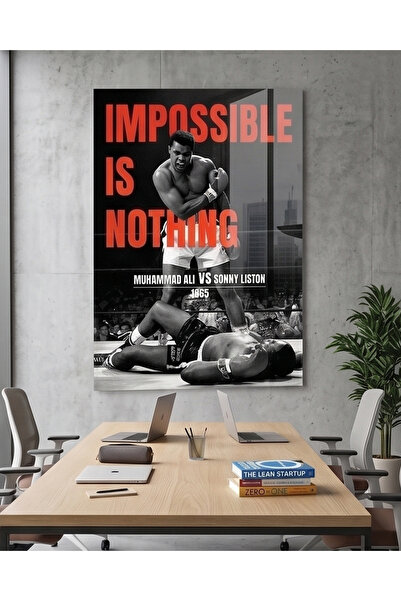 FavloArt Muhammad Ali Poster Pleksi Tablo – Güç ve Motivasyon Temalı Duvar Sa...