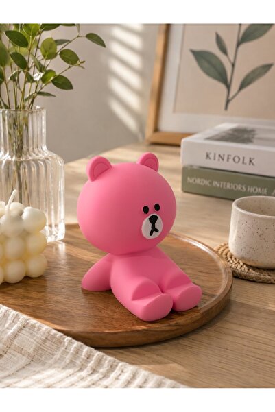 MYCRAFT3D Ayıcık Figürlü PembeTelefon Tutucu Stand Masaüstü Dekoratif Telefon...