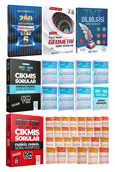 Sınav Yayınları 250 Yazardan TYT 5 Deneme+ Geometri-Dil Bilgisi Soru+ TYT-AYT...