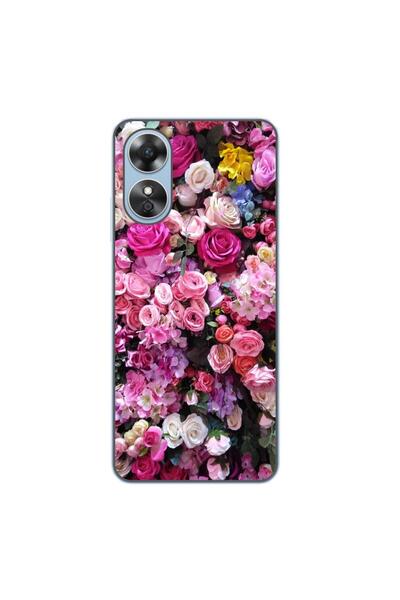 OEM Husa compatibila cu Oppo A17 Silicon Gel Tpu Model Trandafiri Roz