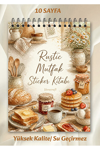 VORACRAFT Rustic Mutfak Sticker Book, Scrapbook | Ajanda | Journal SB0006