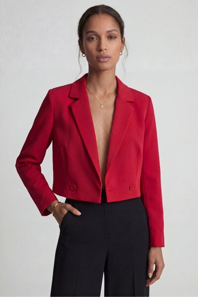 Lavix Kadın Regular Fit Çift Düğme Detaylı Crop Blazer Ceket – Modern Şık Tas...