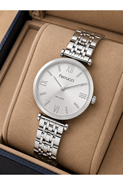 Ferrucci Women's Wristwatch Steel Band Silver Color Casual and Stylish Combin...