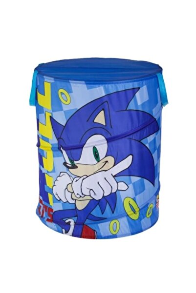 OEM Foldable toy basket, Sonic model, textile, blue, Ø46x57cm