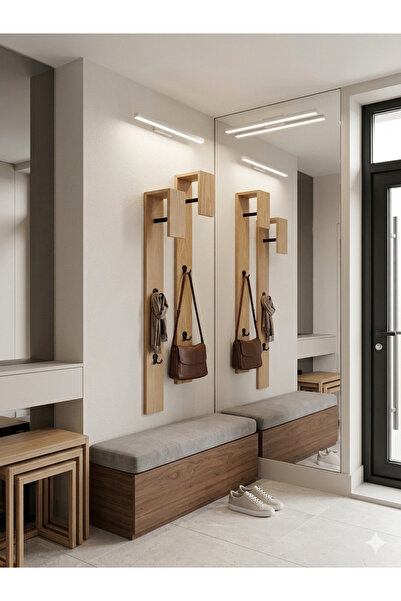 Home Ahşap Giriş Askılığı 2 adet