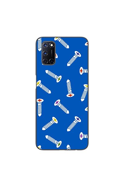 OEM Калъф, съвместим с Oppo A72, силиконов гел TPU модел, с шарка на винтове
