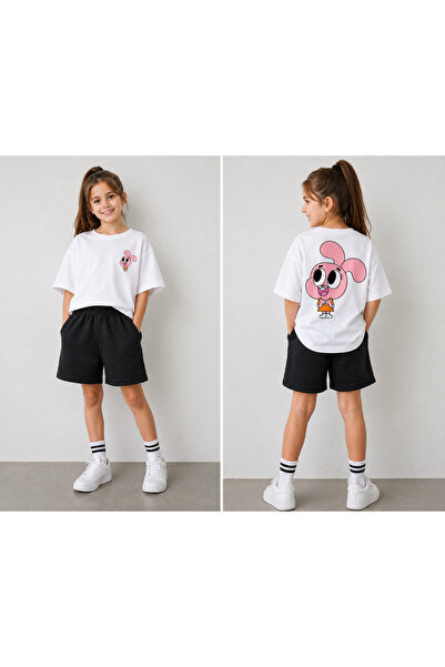VODEXA T-Shirt and Shorts Set for Boys and Girls, 100% Cotton, Summer, Comfor...