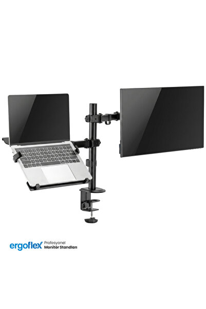 Ergoflex حامل شاشة A74L مع ممتص صدمات 17-27 وحامل كمبيوتر محمول 10-17