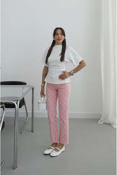 Havoş Pink Polka Dot Boy Fit Jean