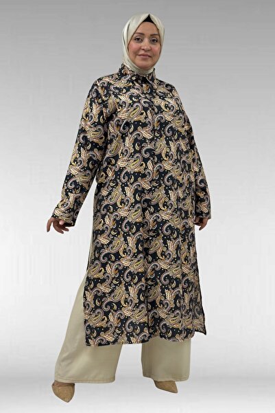 Eslina 67050 Plus Size Color Combination Mango-Maroken Pants Suit - Ethnic Pa...