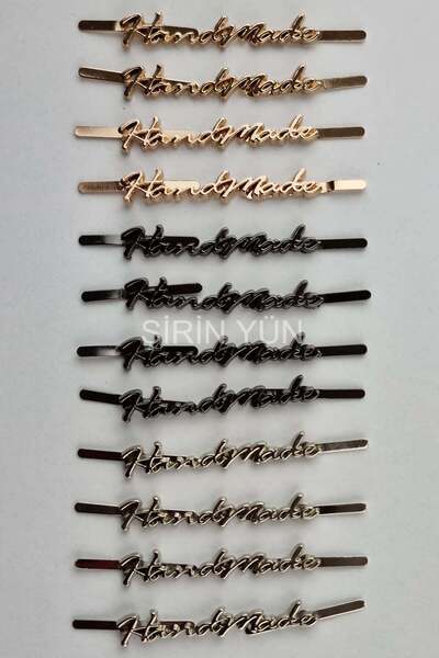 Geçirmeli Metal Handmade Çanta Etiketi 5 cmx0.7 cm