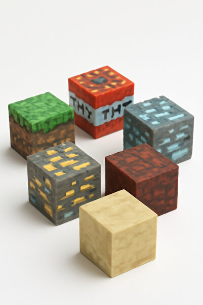 GAME SHOT Minecraft Blok Mini Seti 6lı Koleksiyon Figür 3D Baskı