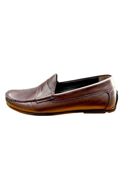 King Shoes أحذية لوفر بنية اللون