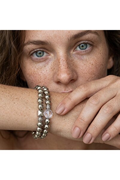 COCOSH TAKI Silver Eenk Beaded Double Multi-Combine Bracelet